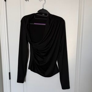 SHEIN Elegant Black Long Sleeve Blouse